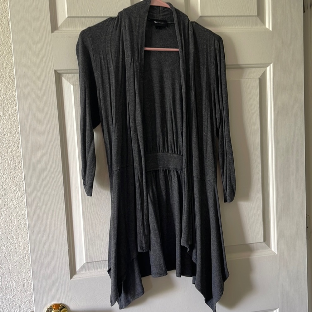 Heather Grey Cardigan. Soft and breathable.